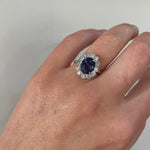 18ct Gold, Sapphire and Diamond Cluster Ring-Charlotte Sayers Antique Jewellery