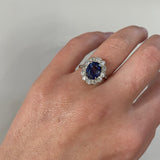 18ct Gold, Sapphire and Diamond Cluster Ring-Charlotte Sayers Antique Jewellery