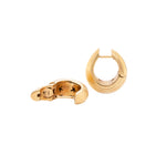 18ct Gold Teardrop Banded Texture Earrings-Charlotte Sayers Antique Jewellery