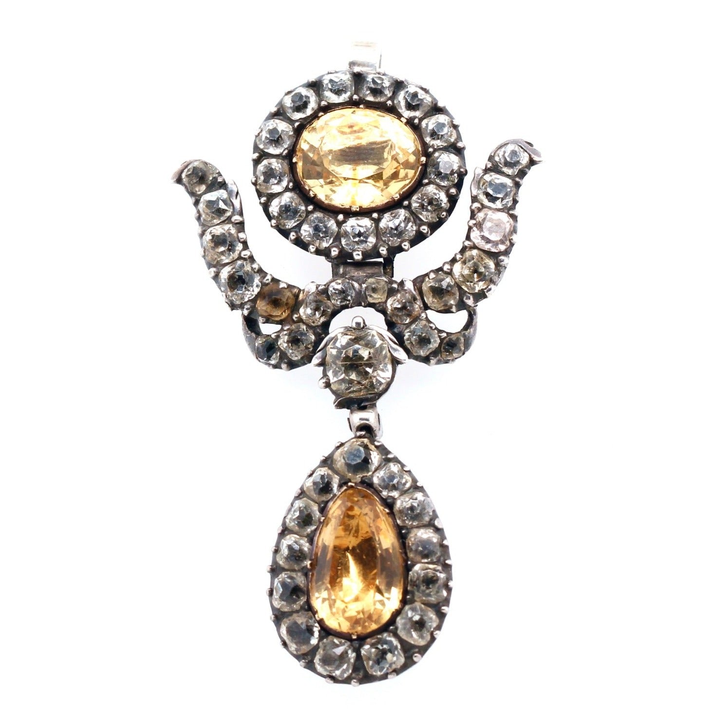 18th Century Citrine and Rock Crystal Pendant-Charlotte Sayers Antique Jewellery