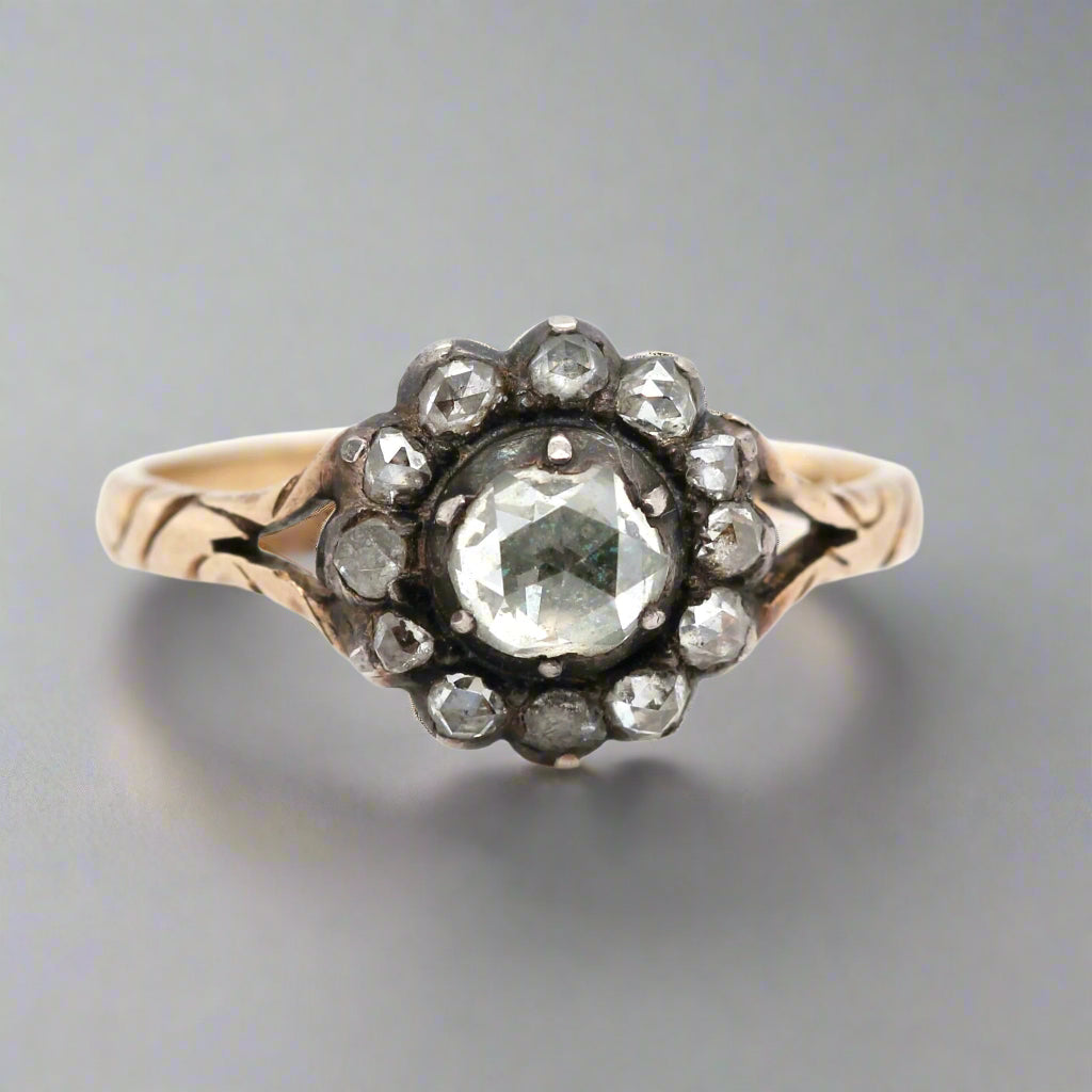 18th Century Diamond Cluster Ring-Charlotte Sayers Antique Jewellery