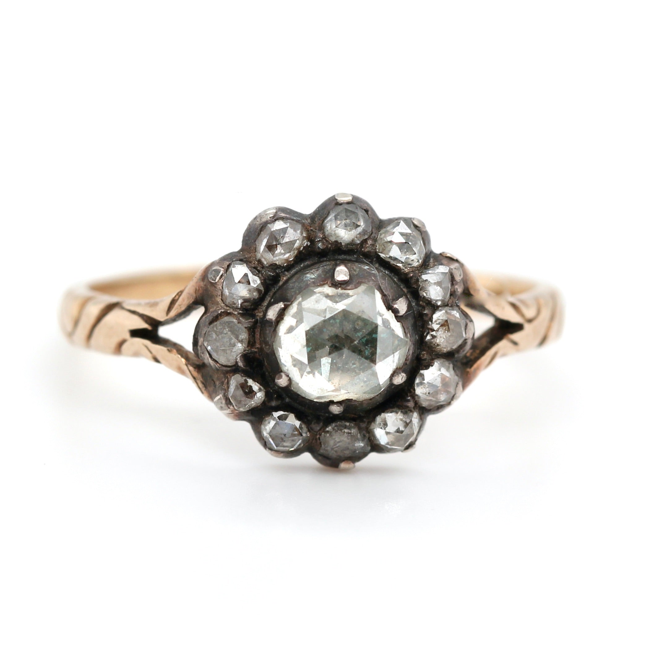 18th Century Diamond Cluster Ring-Charlotte Sayers Antique Jewellery