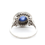 1920's Cabochon Sapphire and Diamond Ring-Charlotte Sayers Antique Jewellery