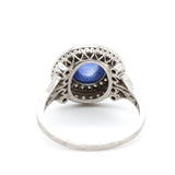 1920's Cabochon Sapphire and Diamond Ring-Charlotte Sayers Antique Jewellery