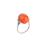 1920s Coral Diamond Ring-Charlotte Sayers Antique Jewellery