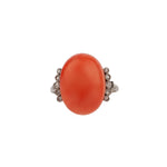 1920s Coral Diamond Ring-Charlotte Sayers Antique Jewellery