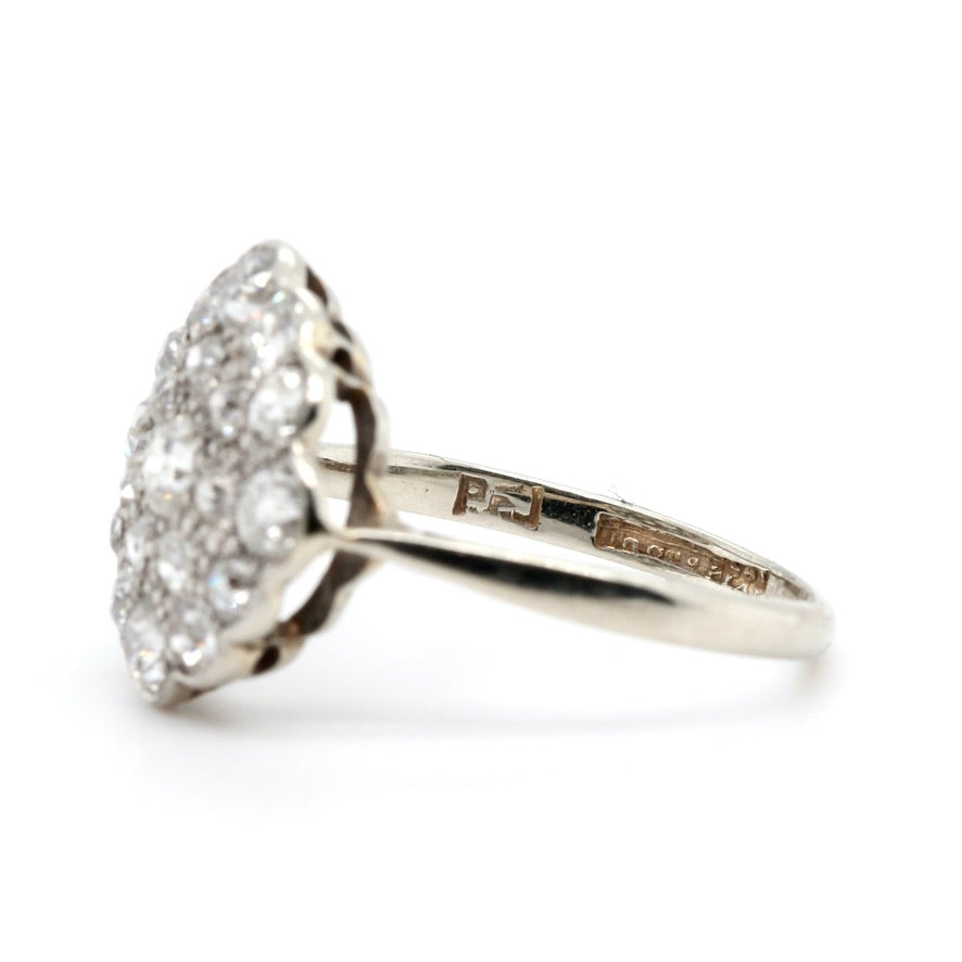 1920's Diamond Cluster Ring-Charlotte Sayers Antique Jewellery