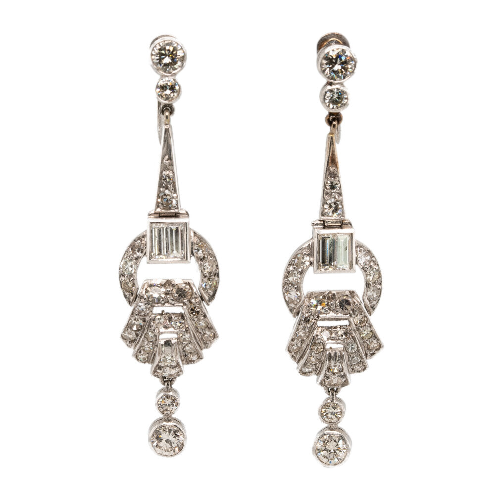 1920's Diamond Earrings-Charlotte Sayers Antique Jewellery