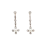 1920s Pearl and Diamond Drop Earrings-Charlotte Sayers Antique Jewellery