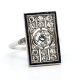 1920's Platinum, Diamond and Sapphire Ring-Charlotte Sayers Antique Jewellery