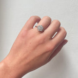 1920's Rhodium Plated Diamond Cluster Ring-Charlotte Sayers Antique Jewellery