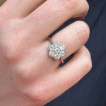 1920's Rhodium Plated Diamond Cluster Ring-Charlotte Sayers Antique Jewellery