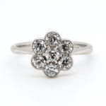 1920's Rhodium Plated Diamond Cluster Ring-Charlotte Sayers Antique Jewellery