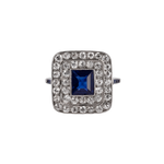 1920's Sapphire Diamond Ring-Charlotte Sayers Antique Jewellery