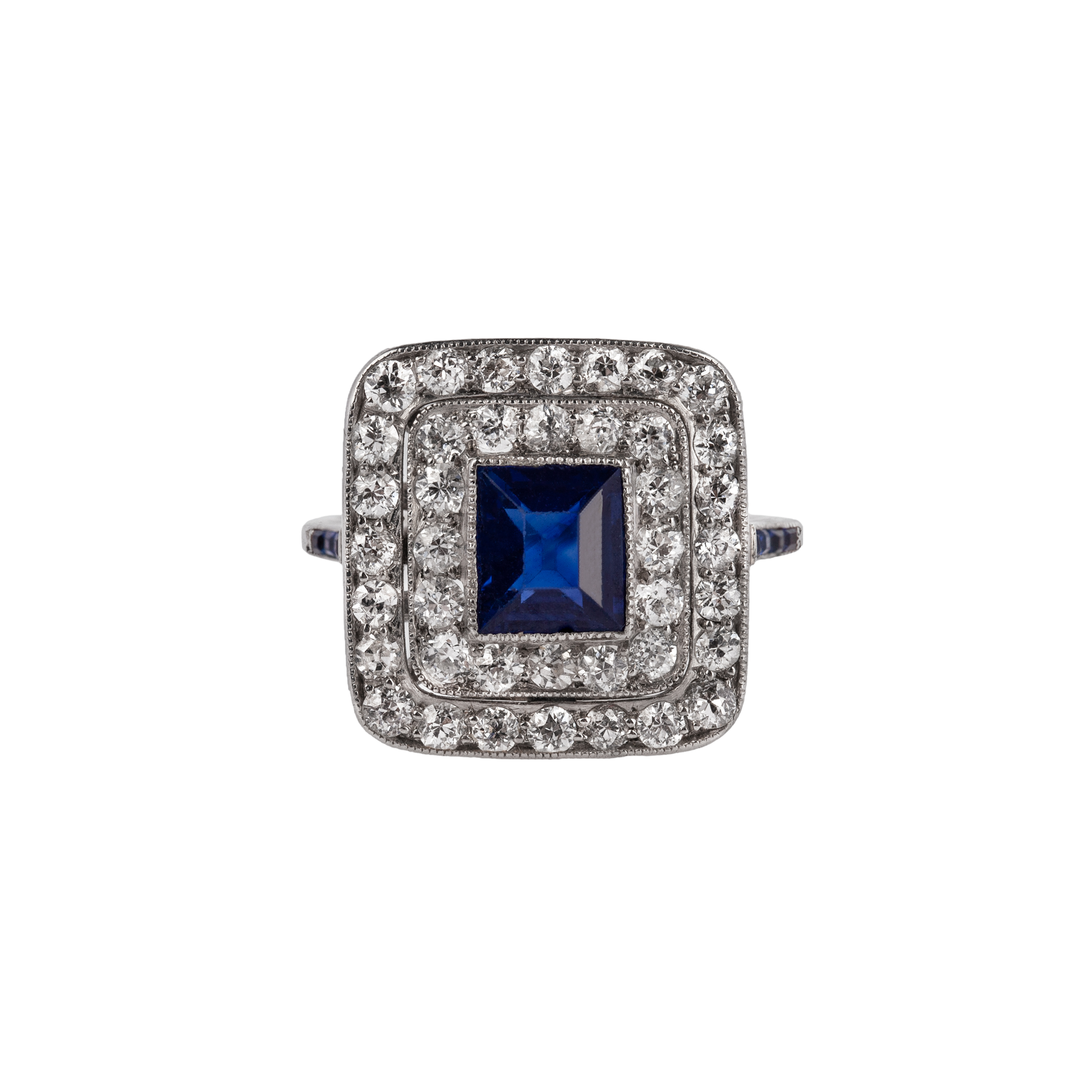 1920's Sapphire Diamond Ring-Charlotte Sayers Antique Jewellery