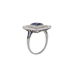 1920's Sapphire Diamond Ring-Charlotte Sayers Antique Jewellery