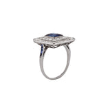 1920's Sapphire Diamond Ring-Charlotte Sayers Antique Jewellery