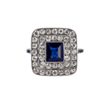 1920's Sapphire Diamond Ring-Charlotte Sayers Antique Jewellery