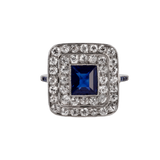 1920's Sapphire Diamond Ring-Charlotte Sayers Antique Jewellery