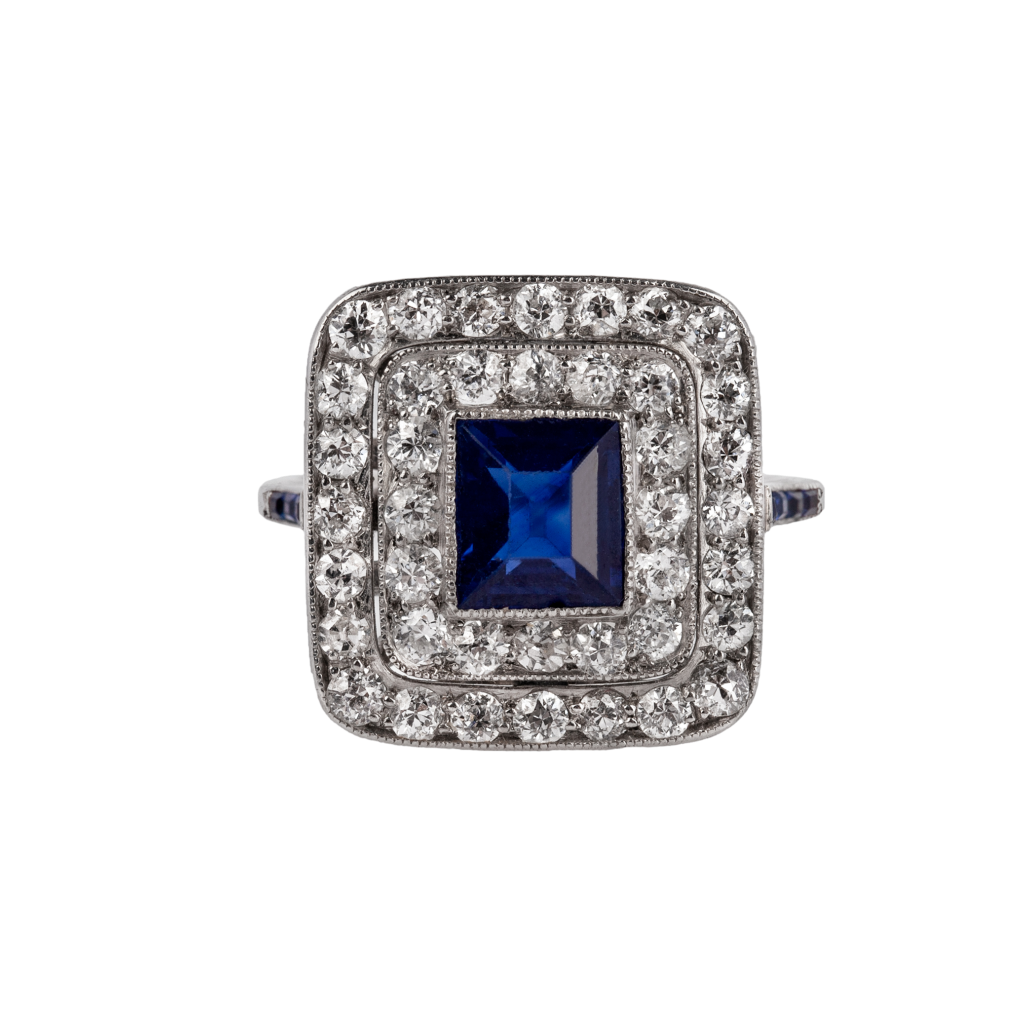 1920's Sapphire Diamond Ring-Charlotte Sayers Antique Jewellery