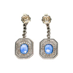 1920's Sapphire and Diamond Earrings-Charlotte Sayers Antique Jewellery