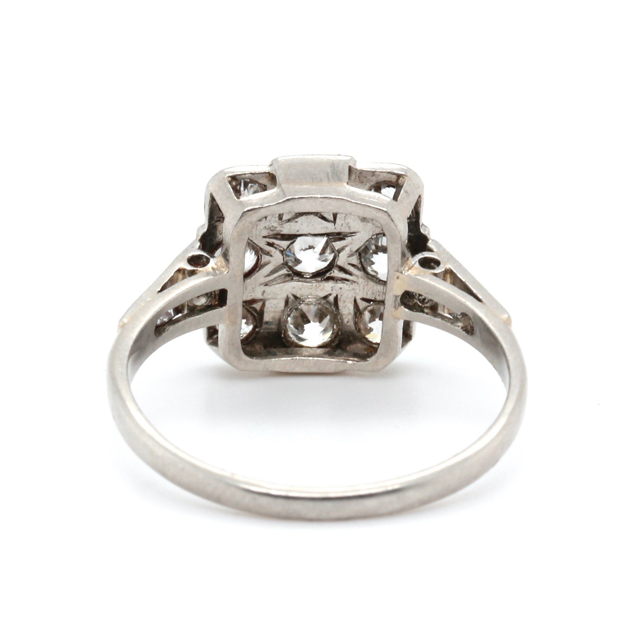1920s Square Diamond Ring-Charlotte Sayers Antique Jewellery