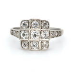1920s Square Diamond Ring-Charlotte Sayers Antique Jewellery