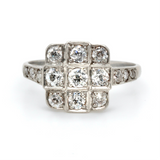 1920s Square Diamond Ring-Charlotte Sayers Antique Jewellery