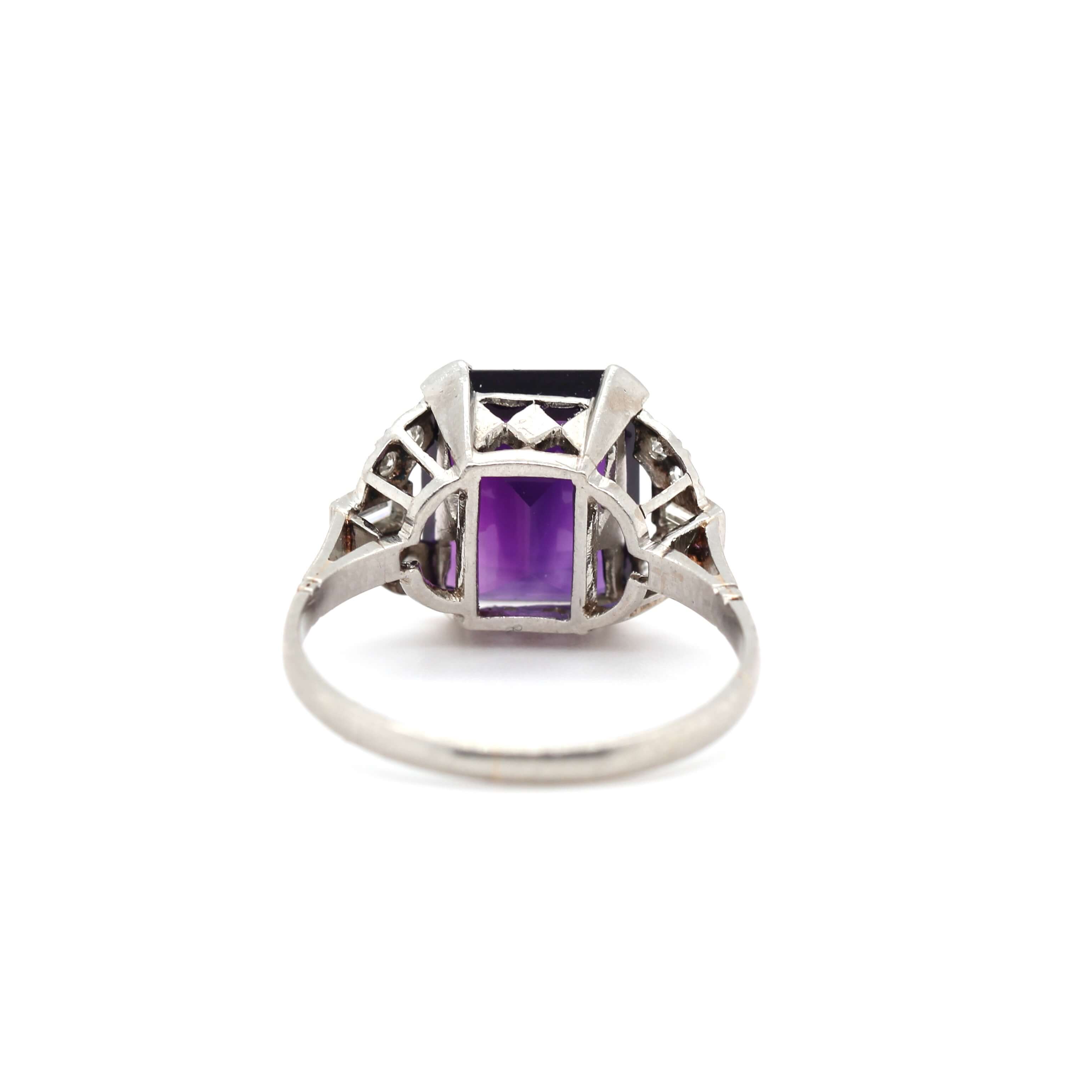 1930s Amethyst and Diamond Ring-Charlotte Sayers Antique Jewellery