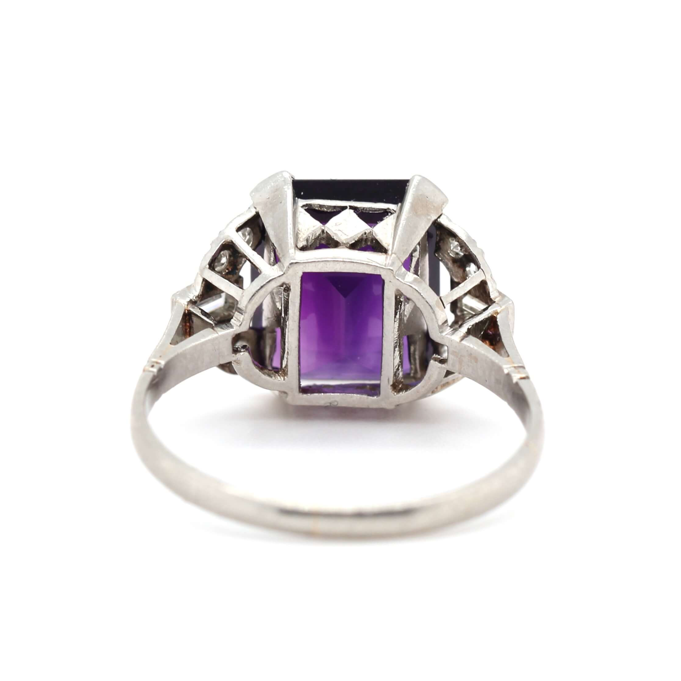 1930s Amethyst and Diamond Ring-Charlotte Sayers Antique Jewellery