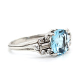 1930's Aquamarine and Diamond Ring-Charlotte Sayers Antique Jewellery