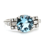 1930's Aquamarine and Diamond Ring-Charlotte Sayers Antique Jewellery