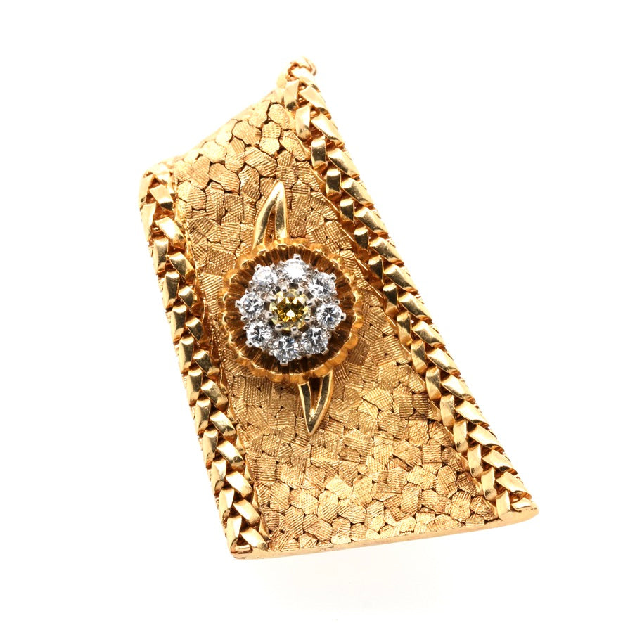 1940's Diamond Gold Clip-Charlotte Sayers Antique Jewellery