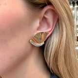 1940s Fan Shaped Earrings-Charlotte Sayers Antique Jewellery