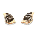 1940s Fan Shaped Earrings-Charlotte Sayers Antique Jewellery