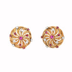 1940's Ruby and Diamond Earrings-Charlotte Sayers Antique Jewellery