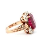 1940's Tourmaline Diamond Ring-Charlotte Sayers Antique Jewellery