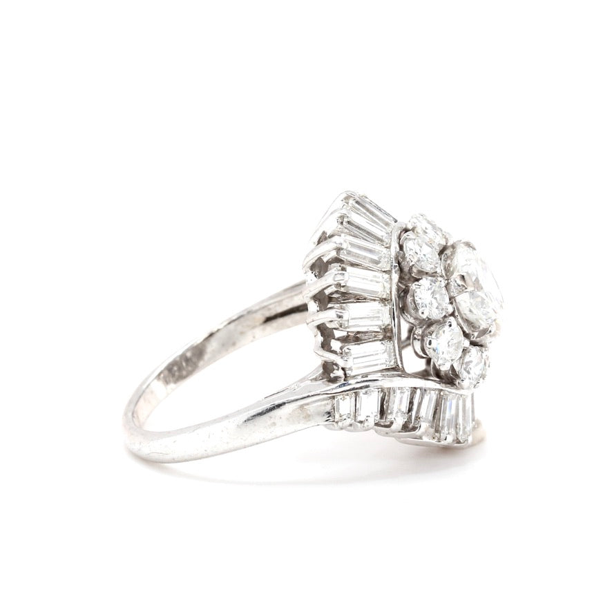 1950s Diamond Cluster Ring-Charlotte Sayers Antique Jewellery