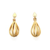 1950s Gold Drop Earrings-Charlotte Sayers Antique Jewellery