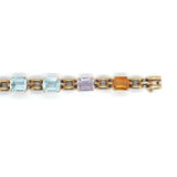 1960's Aquamarine, Amethyst, Citrine & Gold Bracelet-Charlotte Sayers Antique Jewellery