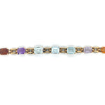 1960's Aquamarine, Amethyst, Citrine & Gold Bracelet-Charlotte Sayers Antique Jewellery