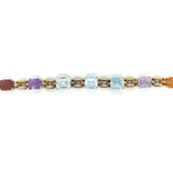 1960's Aquamarine, Amethyst, Citrine & Gold Bracelet-Charlotte Sayers Antique Jewellery