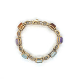 1960's Aquamarine, Amethyst, Citrine & Gold Bracelet-Charlotte Sayers Antique Jewellery