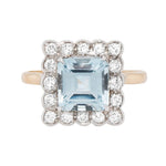 1960's Aquamarine and Diamond Ring-Charlotte Sayers Antique Jewellery