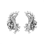 1960's Diamond Clip Earrings-Charlotte Sayers Antique Jewellery