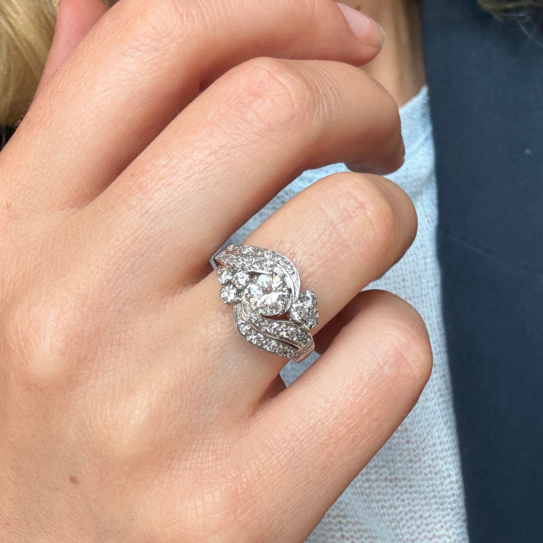 1960s Diamond Swirl Ring-Charlotte Sayers Antique Jewellery