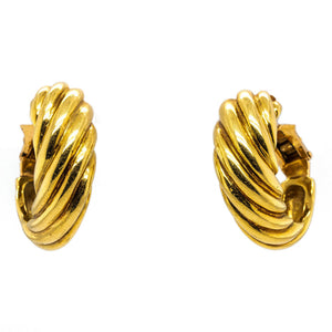1960's Fine Gold Hoop Earrings-Charlotte Sayers Antique Jewellery