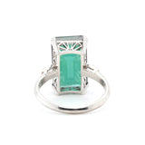 1960's Green Tourmaline and Diamond Ring-Charlotte Sayers Antique Jewellery