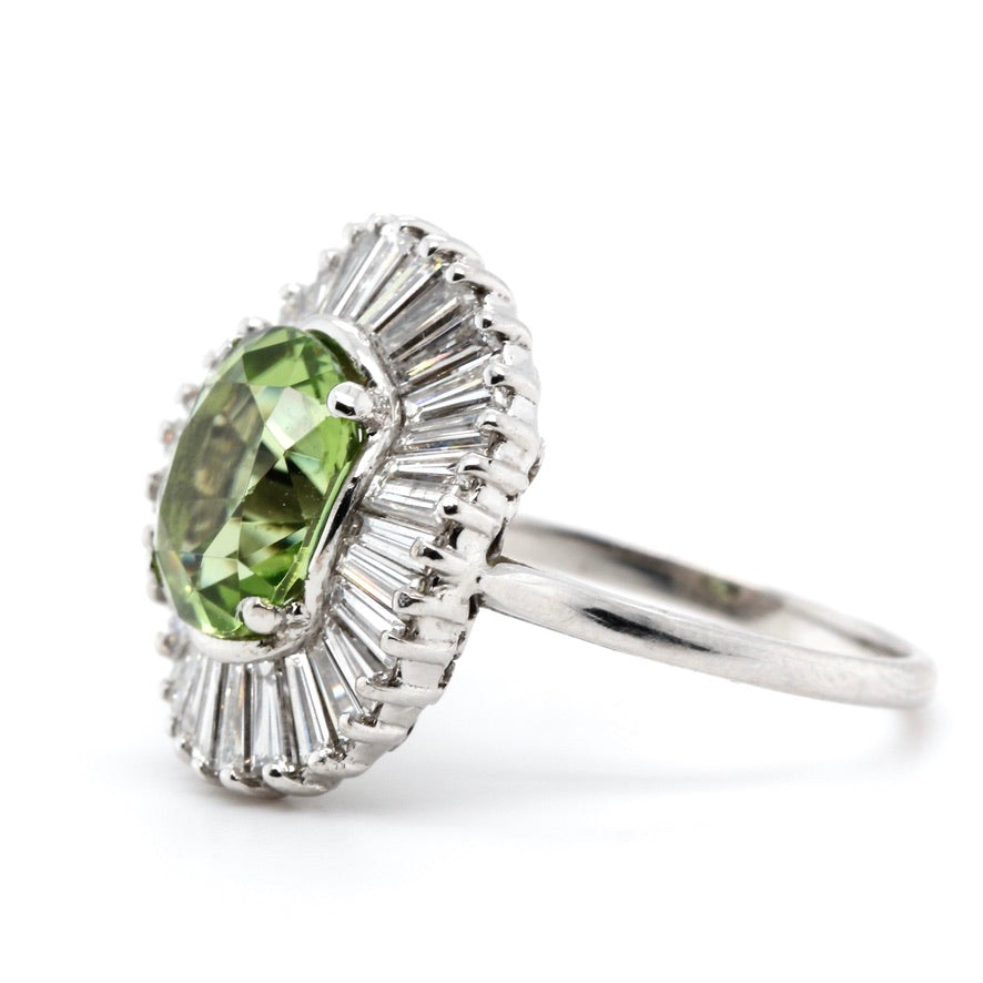 1960's Peridot and Diamond Ballerina Ring-Charlotte Sayers Antique Jewellery