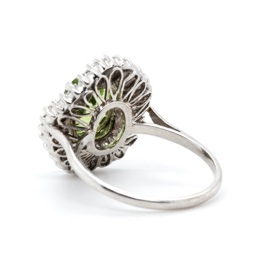 1960's Peridot and Diamond Ballerina Ring-Charlotte Sayers Antique Jewellery